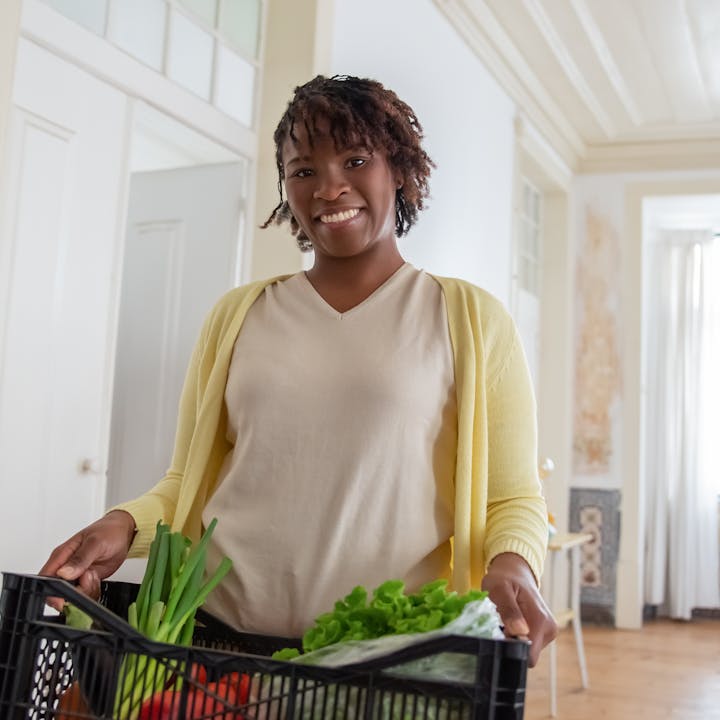Family member smiling after arranging care